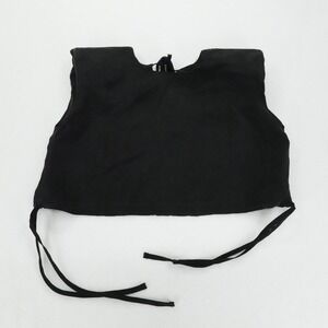 Undress Code Top Womens XS Black Cupro Tie Back Sleeveless Crop Shoulder Pads